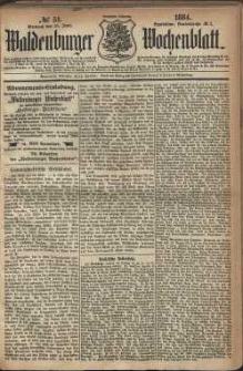 Waldenburger Wochenblatt, Jg. 30, 1884, nr 51