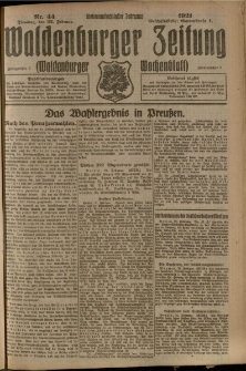 Waldenburger Zeitung, Jg. 67, 1921, nr 44