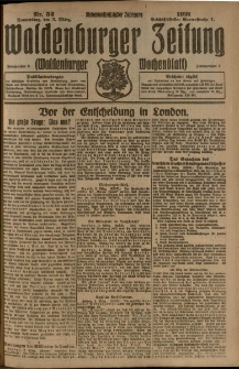 Waldenburger Zeitung, Jg. 67, 1921, nr 52
