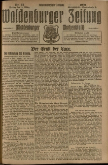 Waldenburger Zeitung, Jg. 67, 1921, nr 53