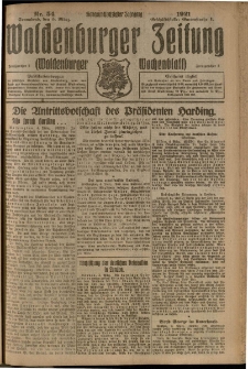 Waldenburger Zeitung, Jg. 67, 1921, nr 54