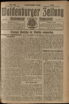 Waldenburger Zeitung, Jg. 67, 1921, nr 63