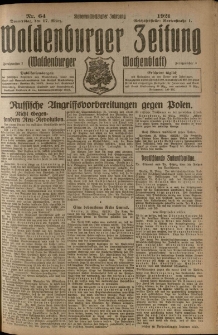 Waldenburger Zeitung, Jg. 67, 1921, nr 64