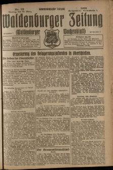 Waldenburger Zeitung, Jg. 67, 1921, nr 72