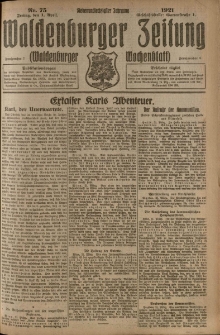 Waldenburger Zeitung, Jg. 67, 1921, nr 75