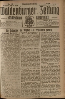 Waldenburger Zeitung, Jg. 67, 1921, nr 86