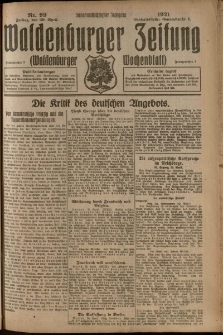 Waldenburger Zeitung, Jg. 67, 1921, nr 99