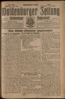 Waldenburger Zeitung, Jg. 67, 1921, nr 108
