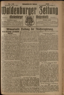 Waldenburger Zeitung, Jg. 67, 1921, nr 113