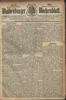 Waldenburger Wochenblatt, Jg. 30, 1884, nr 15