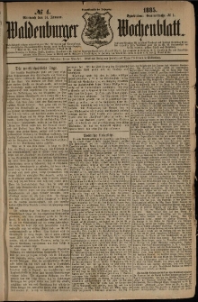 Waldenburger Wochenblatt, Jg. 31, 1885, nr 4