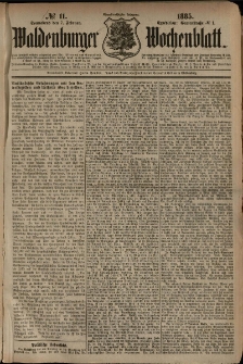 Waldenburger Wochenblatt, Jg. 31, 1885, nr 11