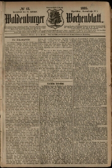 Waldenburger Wochenblatt, Jg. 31, 1885, nr 13