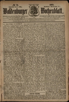 Waldenburger Wochenblatt, Jg. 31, 1885, nr 21