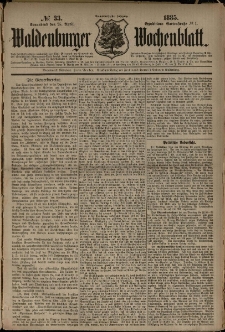 Waldenburger Wochenblatt, Jg. 31, 1885, nr 33