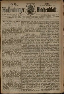 Waldenburger Wochenblatt, Jg. 31, 1885, nr 36