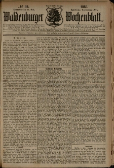 Waldenburger Wochenblatt, Jg. 31, 1885, nr 39