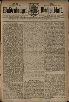 Waldenburger Wochenblatt, Jg. 31, 1885, nr 40