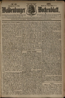 Waldenburger Wochenblatt, Jg. 31, 1885, nr 42