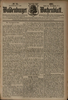 Waldenburger Wochenblatt, Jg. 31, 1885, nr 55