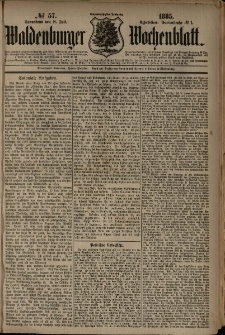 Waldenburger Wochenblatt, Jg. 31, 1885, nr 57