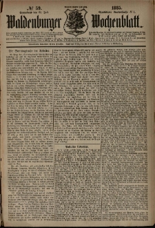 Waldenburger Wochenblatt, Jg. 31, 1885, nr 59