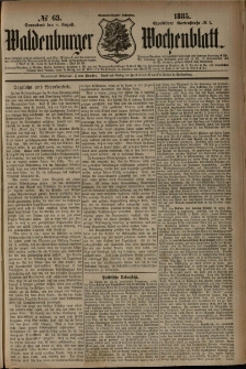 Waldenburger Wochenblatt, Jg. 31, 1885, nr 63