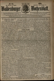 Waldenburger Wochenblatt, Jg. 31, 1885, nr 64