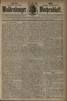 Waldenburger Wochenblatt, Jg. 31, 1885, nr 65