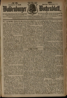 Waldenburger Wochenblatt, Jg. 31, 1885, nr 66