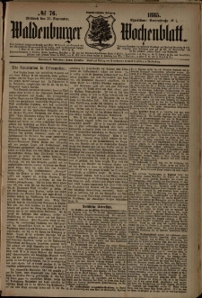 Waldenburger Wochenblatt, Jg. 31, 1885, nr 76