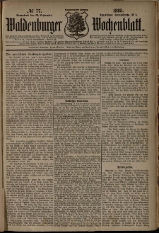 Waldenburger Wochenblatt, Jg. 31, 1885, nr 77