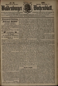 Waldenburger Wochenblatt, Jg. 31, 1885, nr 78