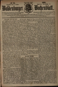 Waldenburger Wochenblatt, Jg. 31, 1885, nr 81