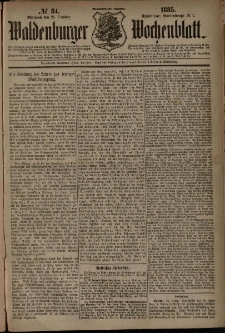 Waldenburger Wochenblatt, Jg. 31, 1885, nr 84