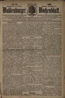 Waldenburger Wochenblatt, Jg. 31, 1885, nr 91