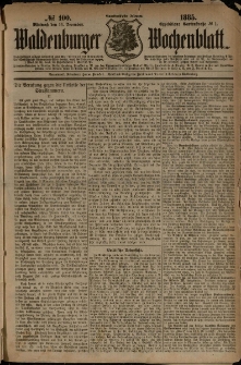 Waldenburger Wochenblatt, Jg. 31, 1885, nr 100