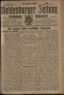Waldenburger Zeitung, Jg. 67, 1921, nr 134