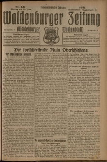 Waldenburger Zeitung, Jg. 67, 1921, nr 141