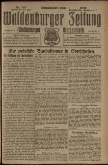 Waldenburger Zeitung, Jg. 67, 1921, nr 145