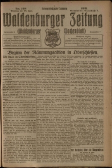 Waldenburger Zeitung, Jg. 67, 1921, nr 148