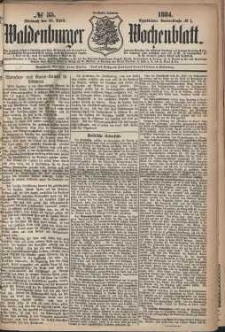 Waldenburger Wochenblatt, Jg. 30, 1884, nr 35