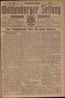 Waldenburger Zeitung, Jg. 67, 1921, nr 156