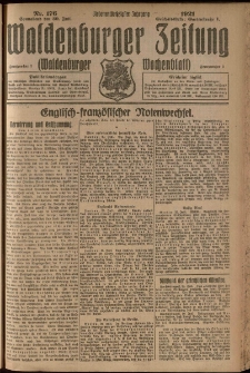 Waldenburger Zeitung, Jg. 67, 1921, nr 176