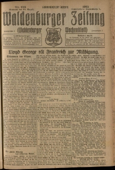 Waldenburger Zeitung, Jg. 67, 1921, nr 185