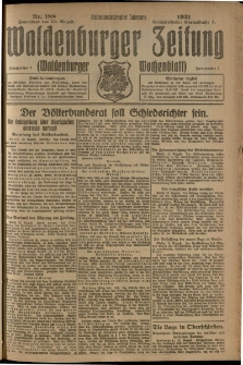 Waldenburger Zeitung, Jg. 67, 1921, nr 188