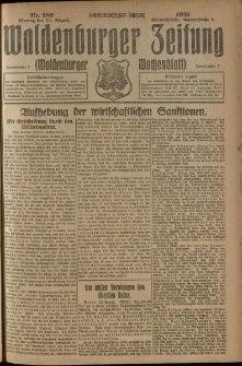 Waldenburger Zeitung, Jg. 67, 1921, nr 189