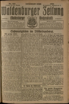 Waldenburger Zeitung, Jg. 67, 1921, nr 195