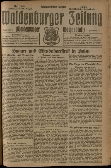 Waldenburger Zeitung, Jg. 67, 1921, nr 196