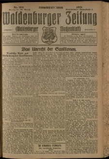 Waldenburger Zeitung, Jg. 67, 1921, nr 201